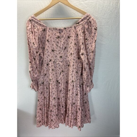 Madewell Lizzie Babydoll Dress in Fresh Sprigs Size 10 square neck puff 3/4 slv - Picture 3 of 15